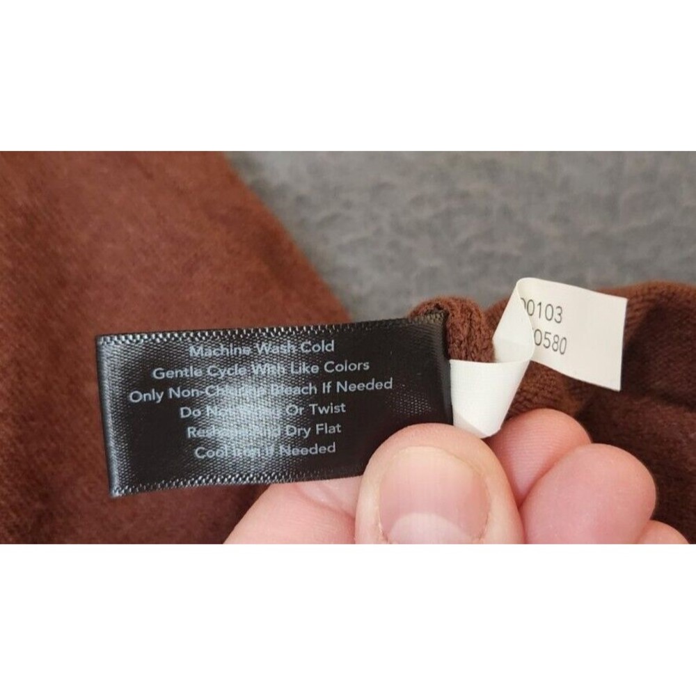Boston Proper Women's Chocolate Brown V Neck Pullover Tie Sweater Dress NWT Sz L - Picture 10 of 11